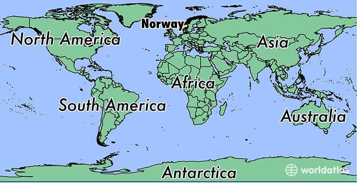 خريطة النرويج موقع على العالم 