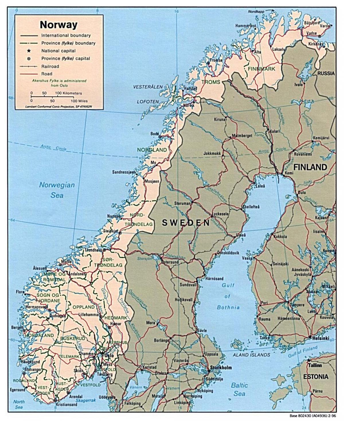 القيادة خريطة النرويج