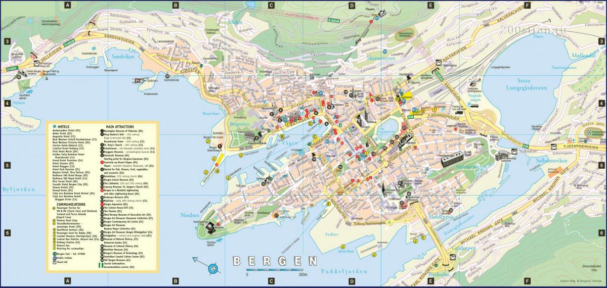 برغن النرويج خريطة المدينة