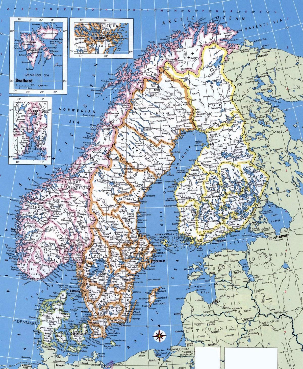 خريطة مفصلة النرويج
