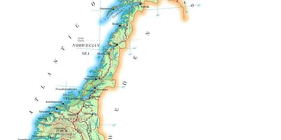 خريطة النرويج الارتفاع